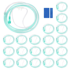 NITTIID green nasal cannula with 7ft tubing for visible oxygen delivery.