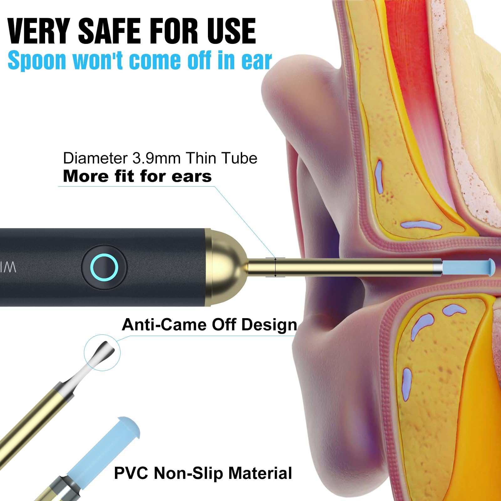 NIUQICT Acne Clean Tip adapts for safe body part cleaning.