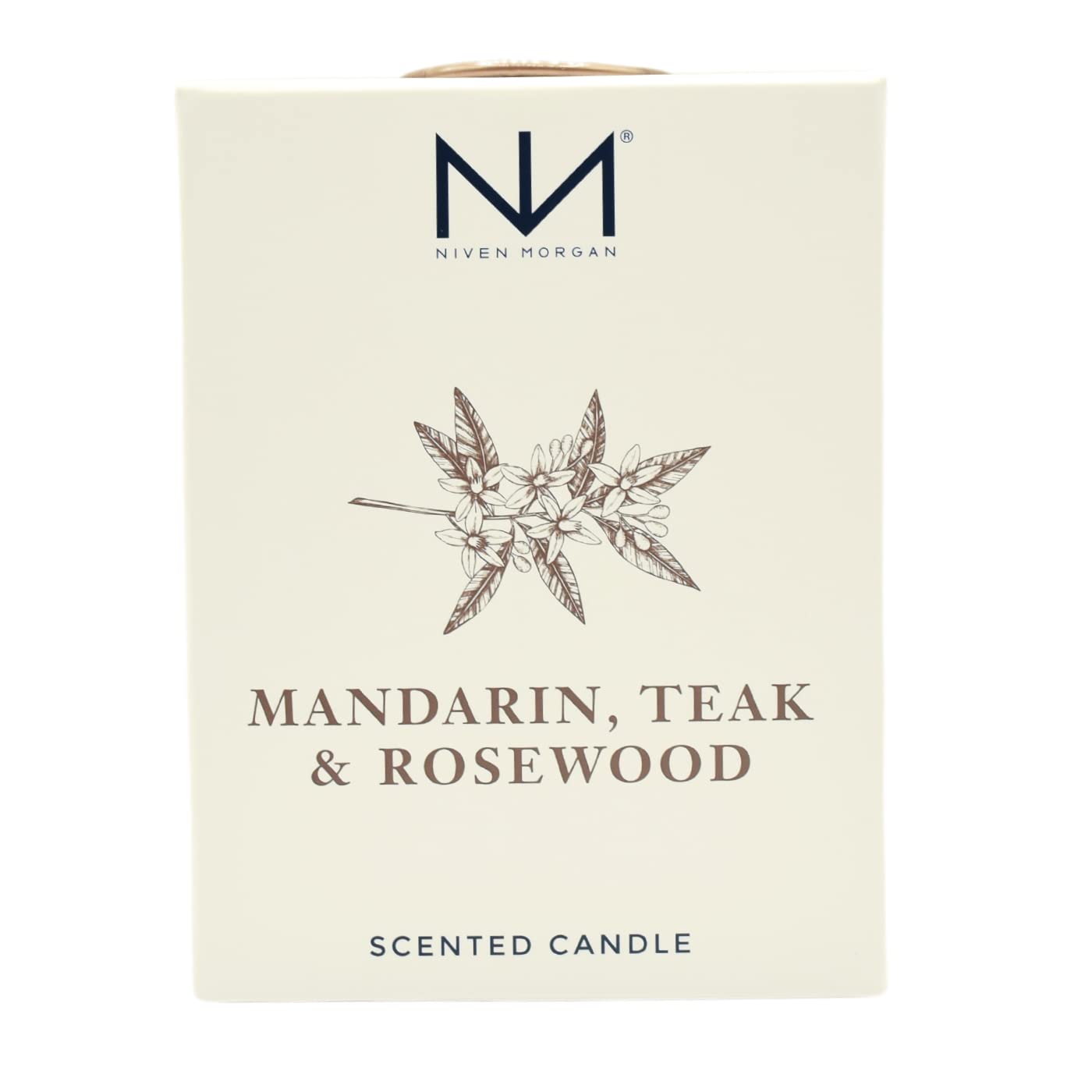 Niven Morgan candle packaging box presentation for elegant gifting.