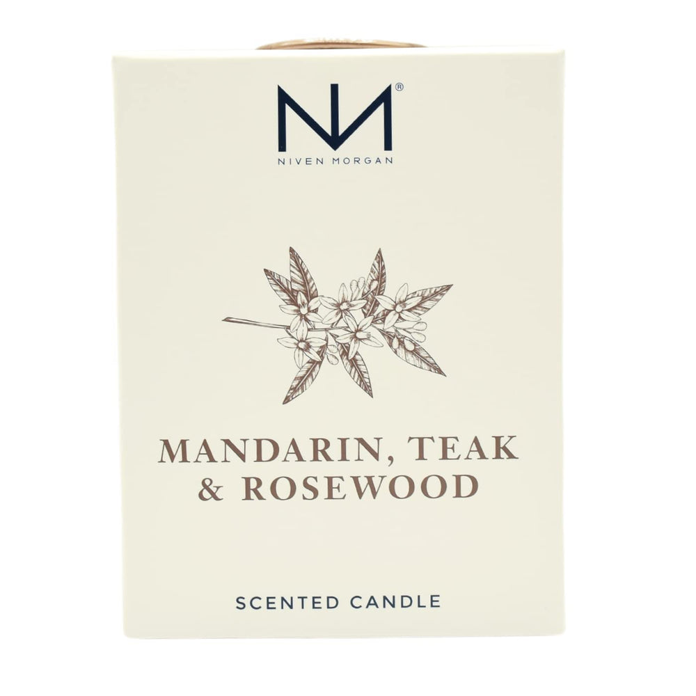 Niven Morgan candle packaging box presentation for elegant gifting.