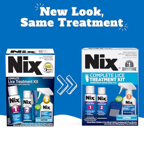 Nix Creme Rinse bottle with up to 14 days of reinfestation protection claim.
