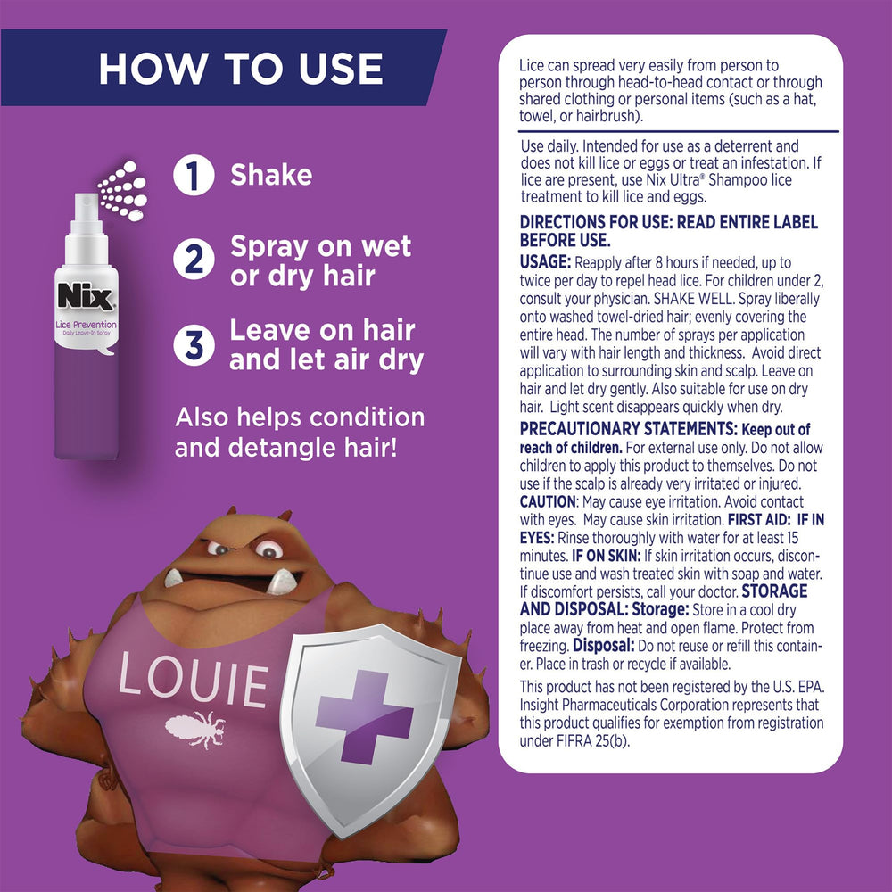 Daily spray being applied to hair for simple routine protection