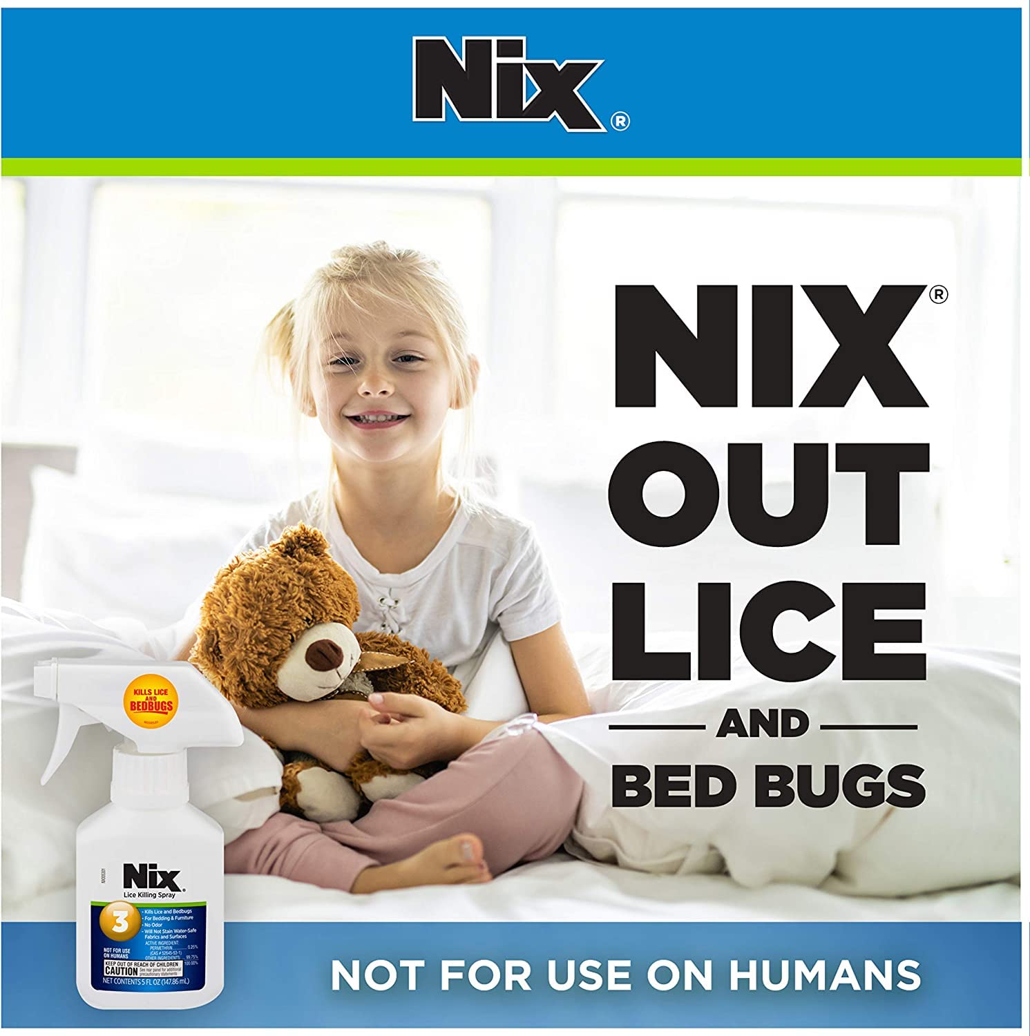 Nix Lice and Bed Bug Killing Spray pack of 3 for home pest control.
