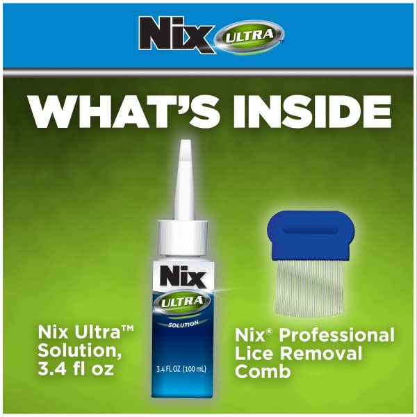 Nix Ultra 2-in-1 lice treatment packaging shows clear, user-friendly instructions.
