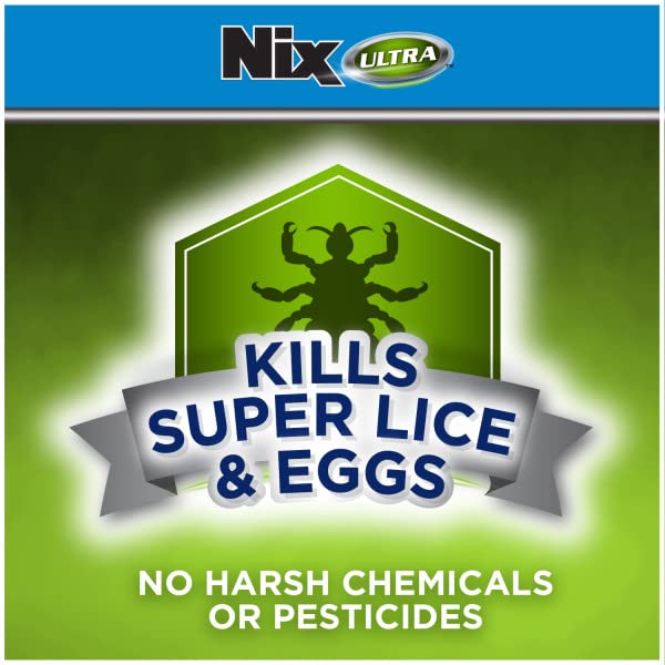 Nix Ultra 2-in-1 lice treatment usage image illustrating simple steps.