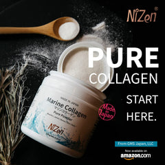 Nizen Marine Collagen PURE dissolving in tea for convenient hydration.