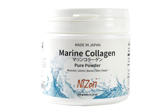 Nizen Marine Collagen PURE powder in a tub for easy daily use.