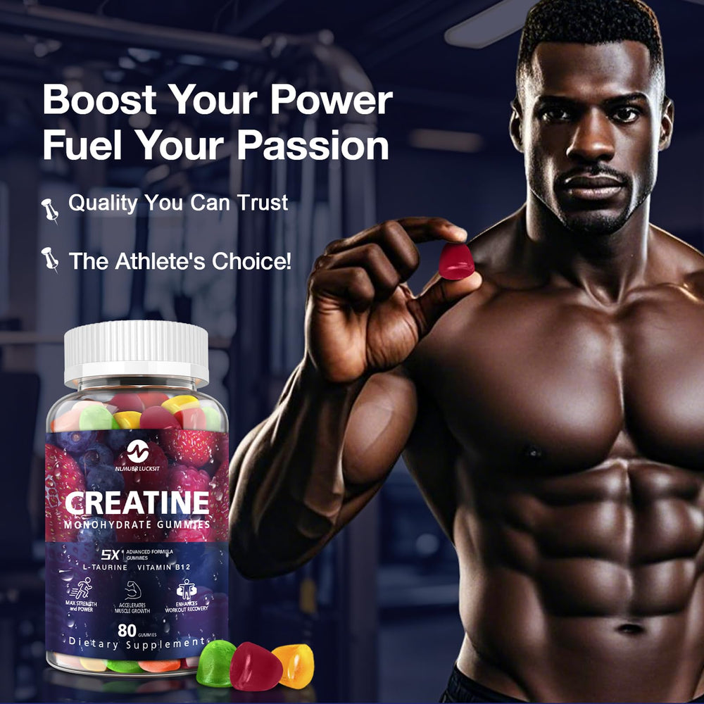 NLMUBR LUCKSIT creatine gummies taurine ingredients label shows quality