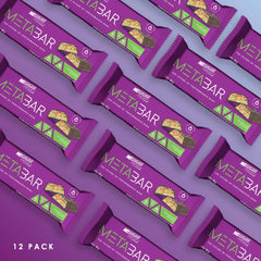 No Sugar META BAR glossy chocolate coating emphasizes decadent, on-the-go appeal.