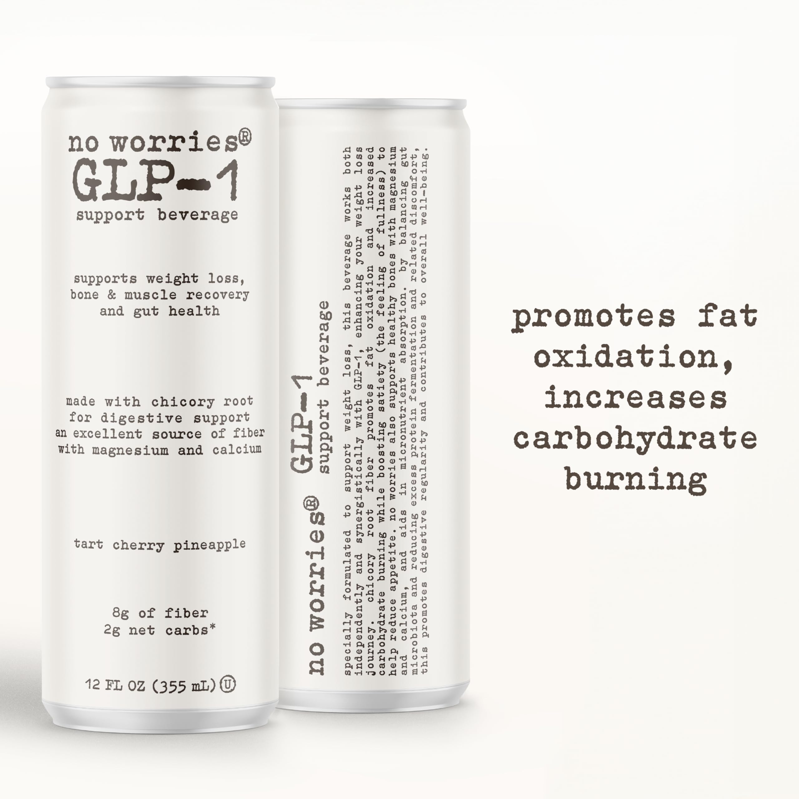 No Worries GLP-1 prebiotic 6-pack front view showcases convenient packaging