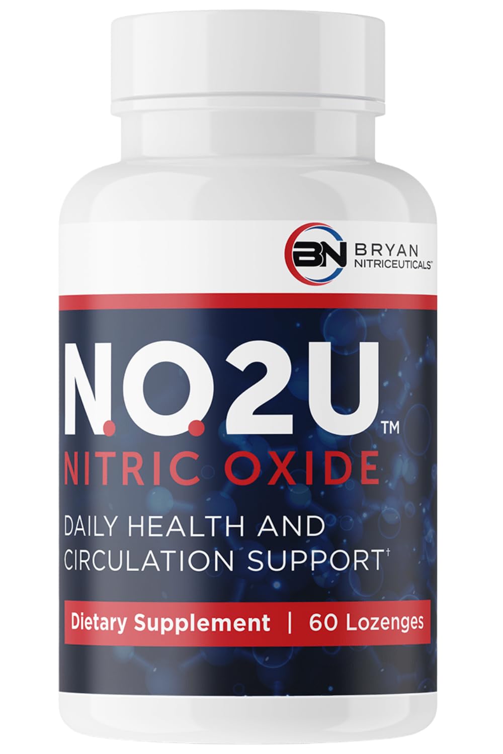 NO2U Bryan NITRICEUTICALS bottle front for daily nitric oxide support