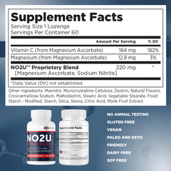 NO2U Bryan NITRICEUTICALS vegan-friendly label suitable for keto and paleo