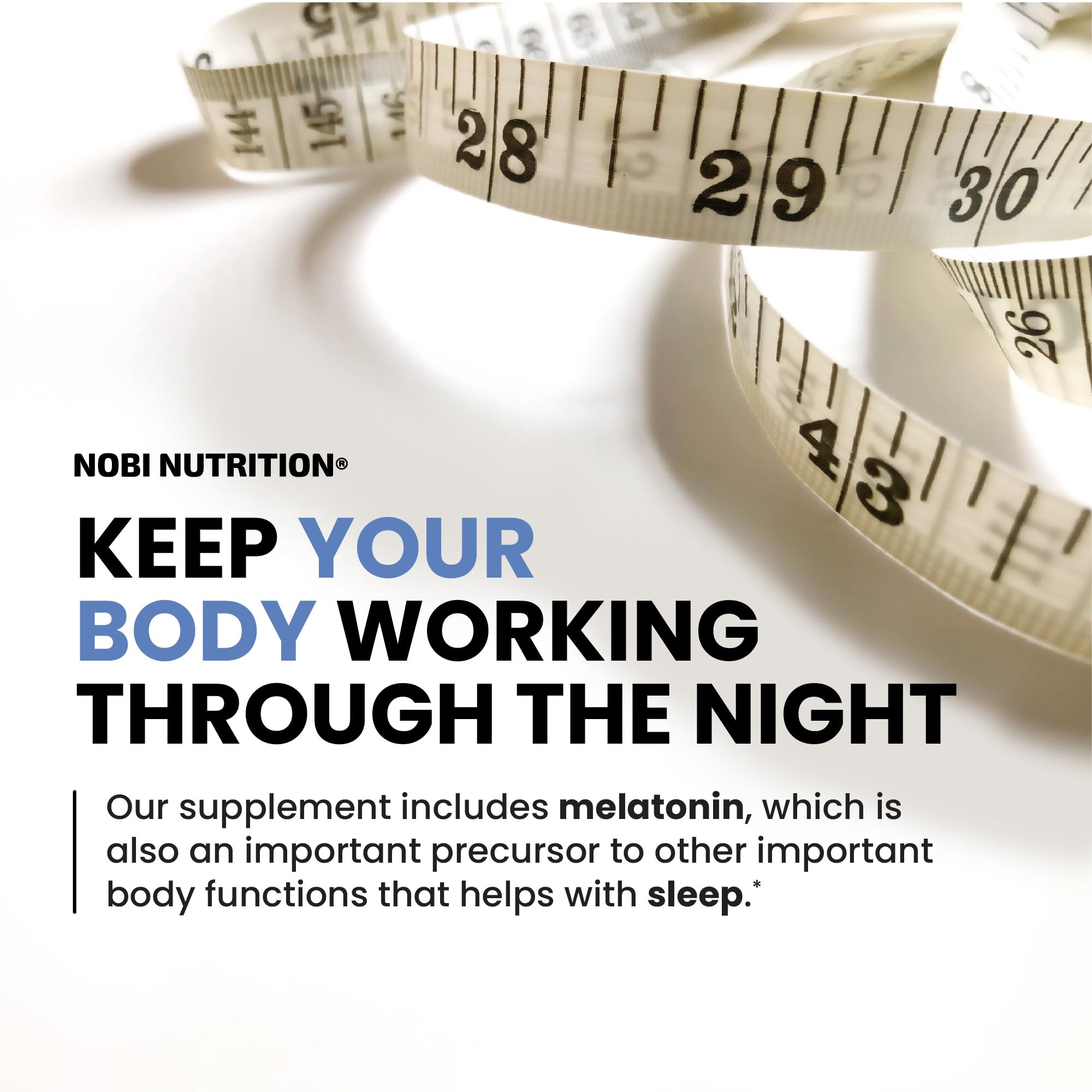 Nobi Night Time bottle-with-glass shows easy nightly routine for appetite control.