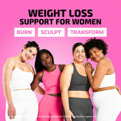 Capsules close-up highlighting formula for women's fat burning