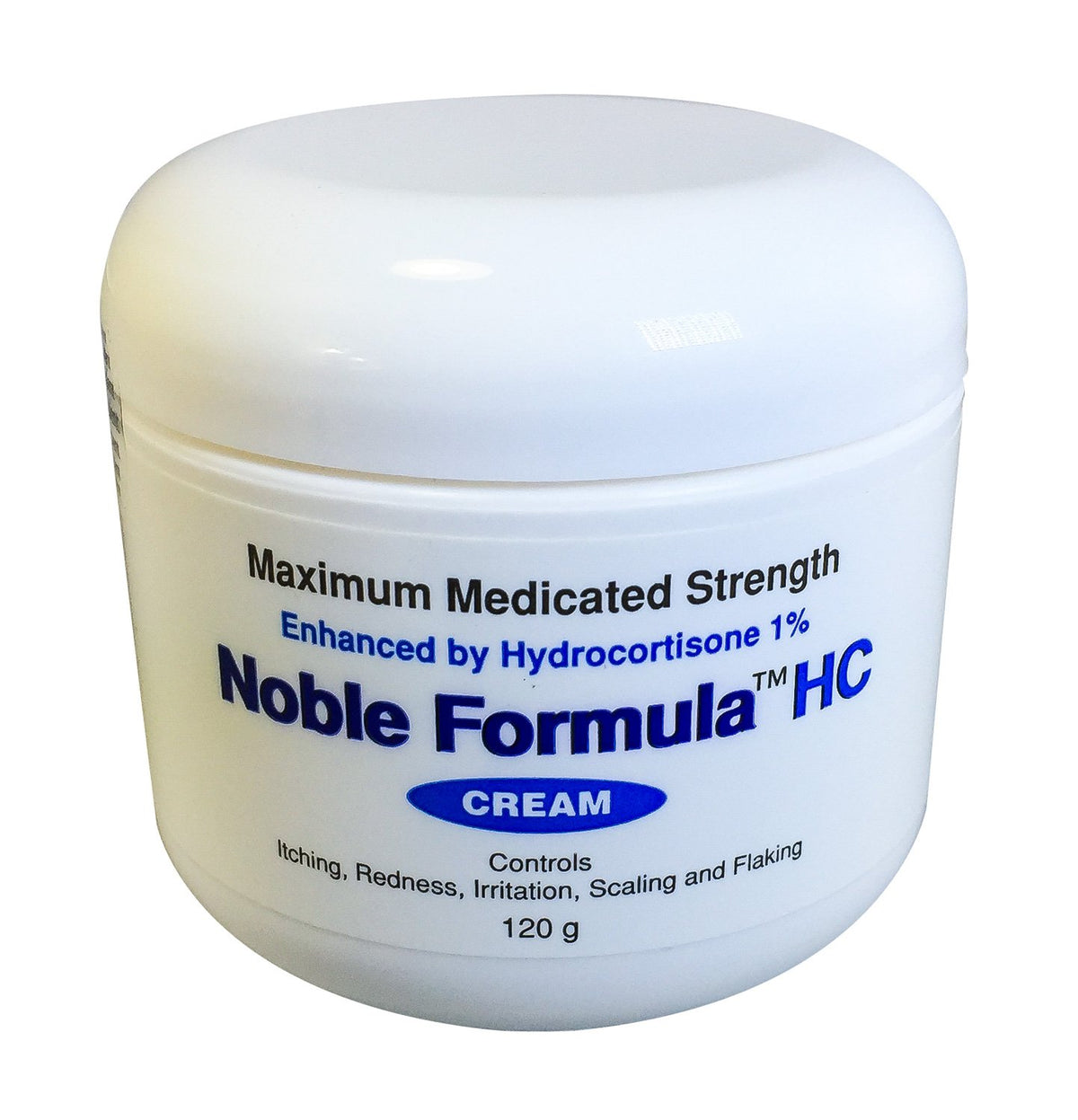 Noble Formula bottle with HC-ZnP highlights a soothing, medicated option for irritated skin.