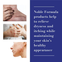 Noble Formula skin application shows quick, smooth spreading for comfort.