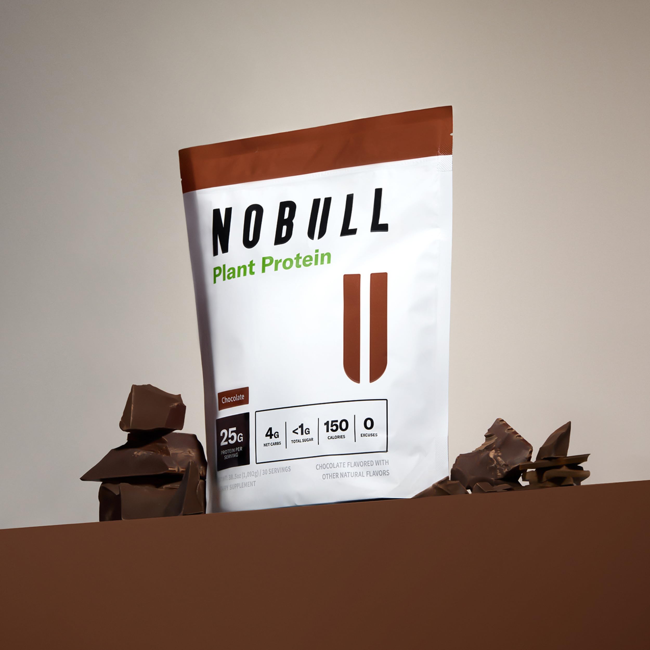 NOBULL Plant Protein shake glass ready for post-workout recovery and sustained energy.
