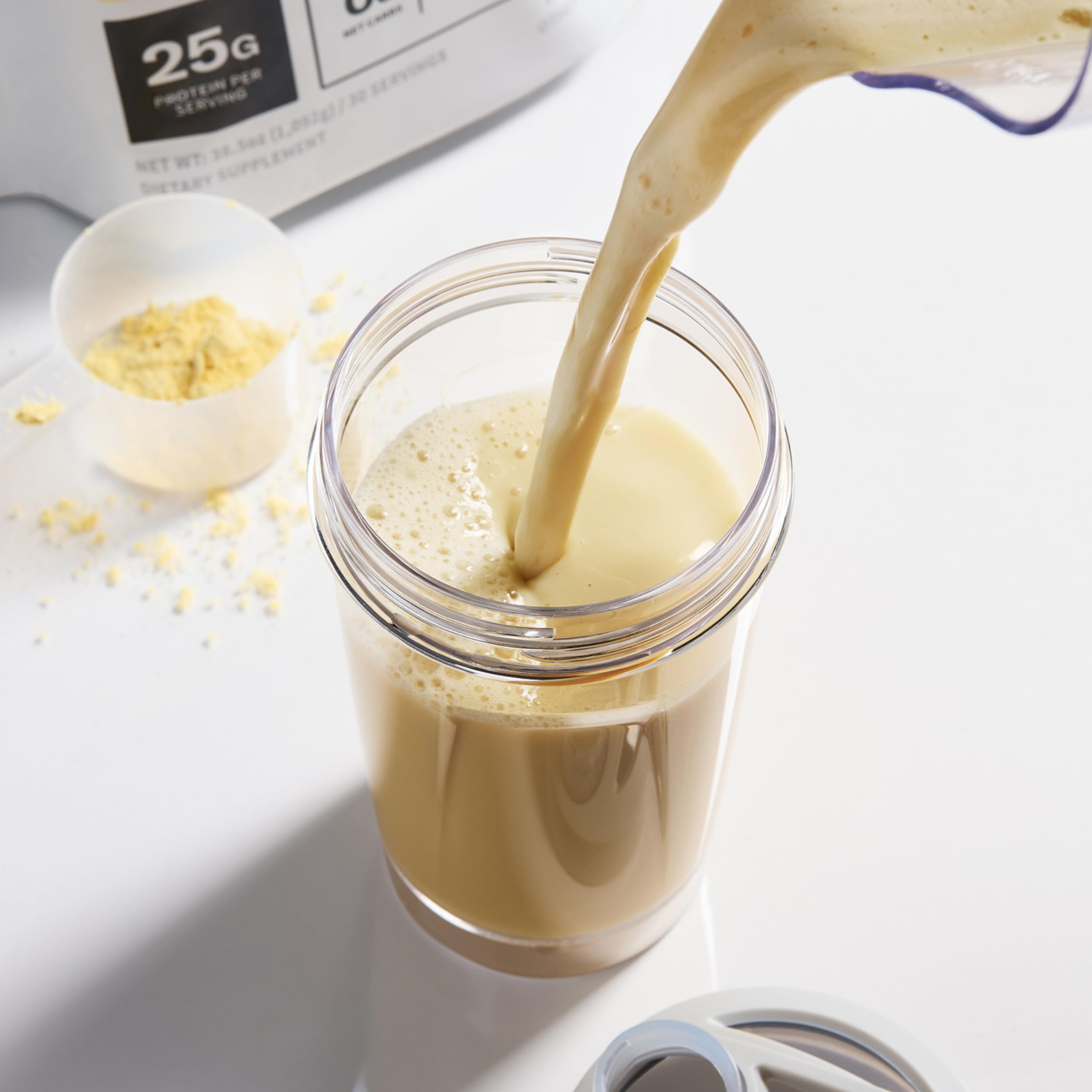 NOBULL vanilla protein pour captures convenient post-workout fueling.