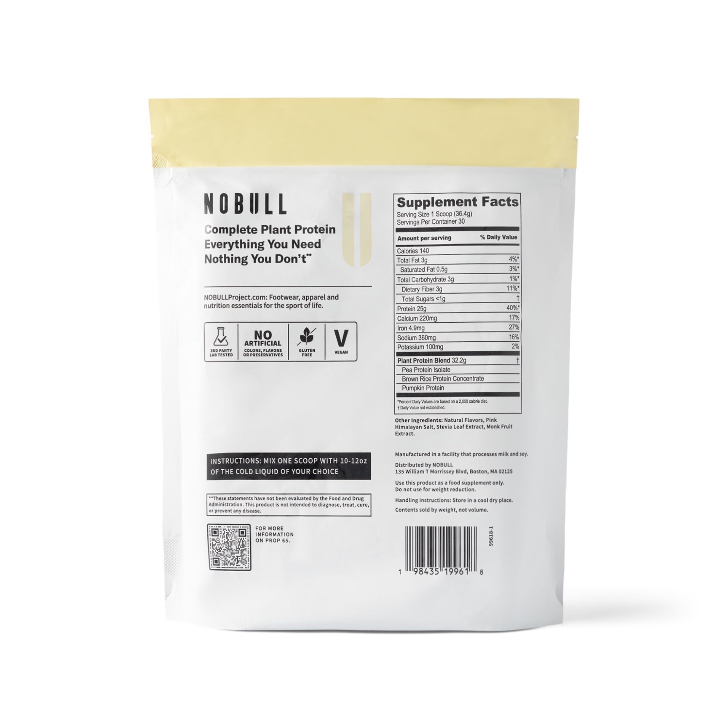 NOBULL vanilla scoop highlights easy measurement and quick mixing.