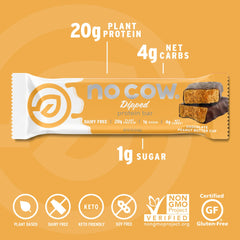 No Cow bar in gym bag, convenient post-workout energy and fullness