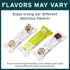 Travel-friendly No Cow bar sits in bag ready for quick energy.
