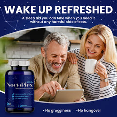 NoctoPlex bottle close-up highlighting sleep support ingredients