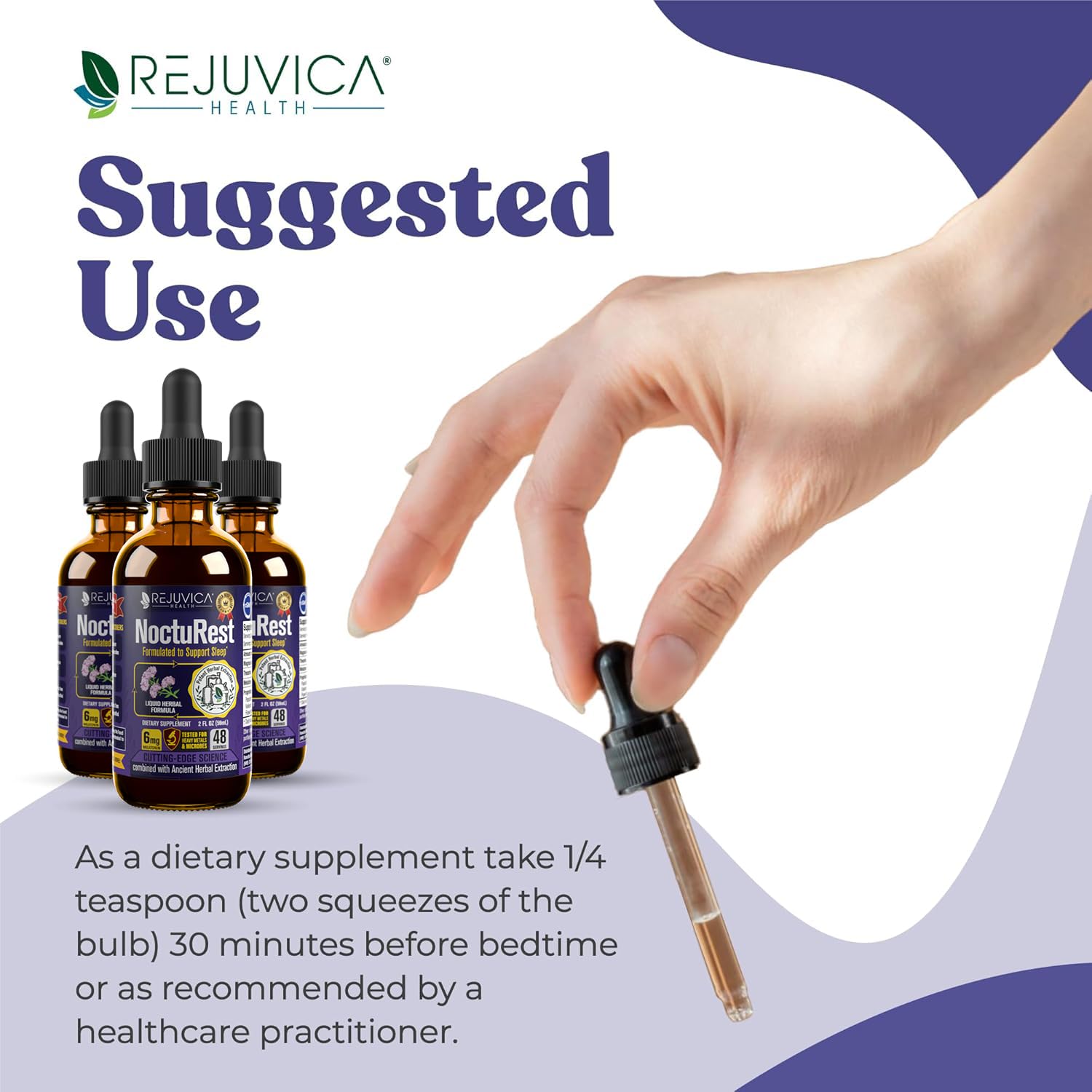 NoctuRest organic herbs visual communicates clean ingredients from trusted farms.