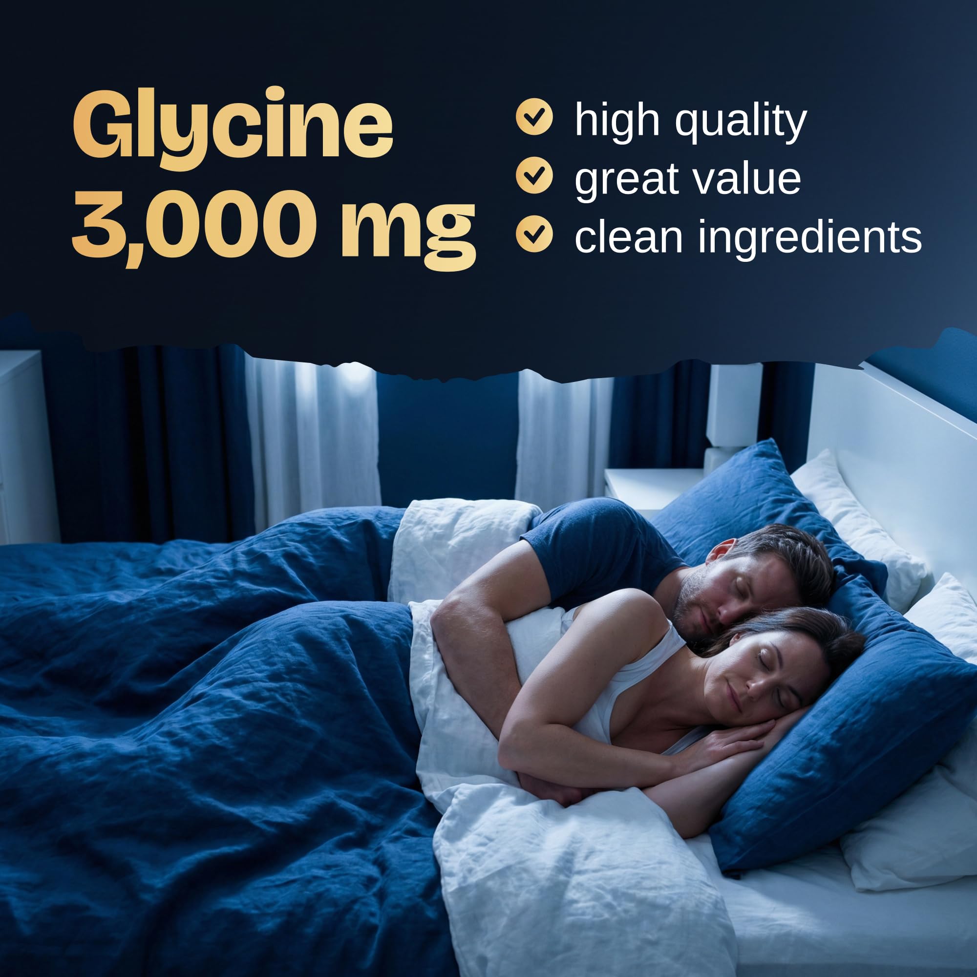 Nocturna Glycine non-GMO badge beside the jar for clean label assurance.