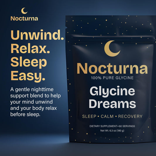 Pour Nocturna Glycine into water to unwind before sleep.