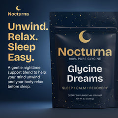 Pour Nocturna Glycine into water to unwind before sleep.