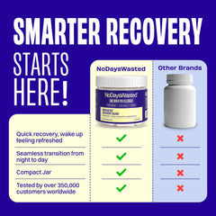 No Days Wasted DHM Detox label close-up with nutrition highlights.