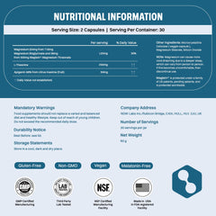 No Days Wasted magnesium sleep label close-up highlighting Magtein magnesium threonate and L-Theanine