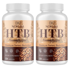Nokuba Himalayan Tartary Buckwheat bottle with vegan capsules for daily wellness.