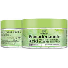 Nokuba Pentadecanoic Acid C15:0 supplements bottle supports daily wellness.