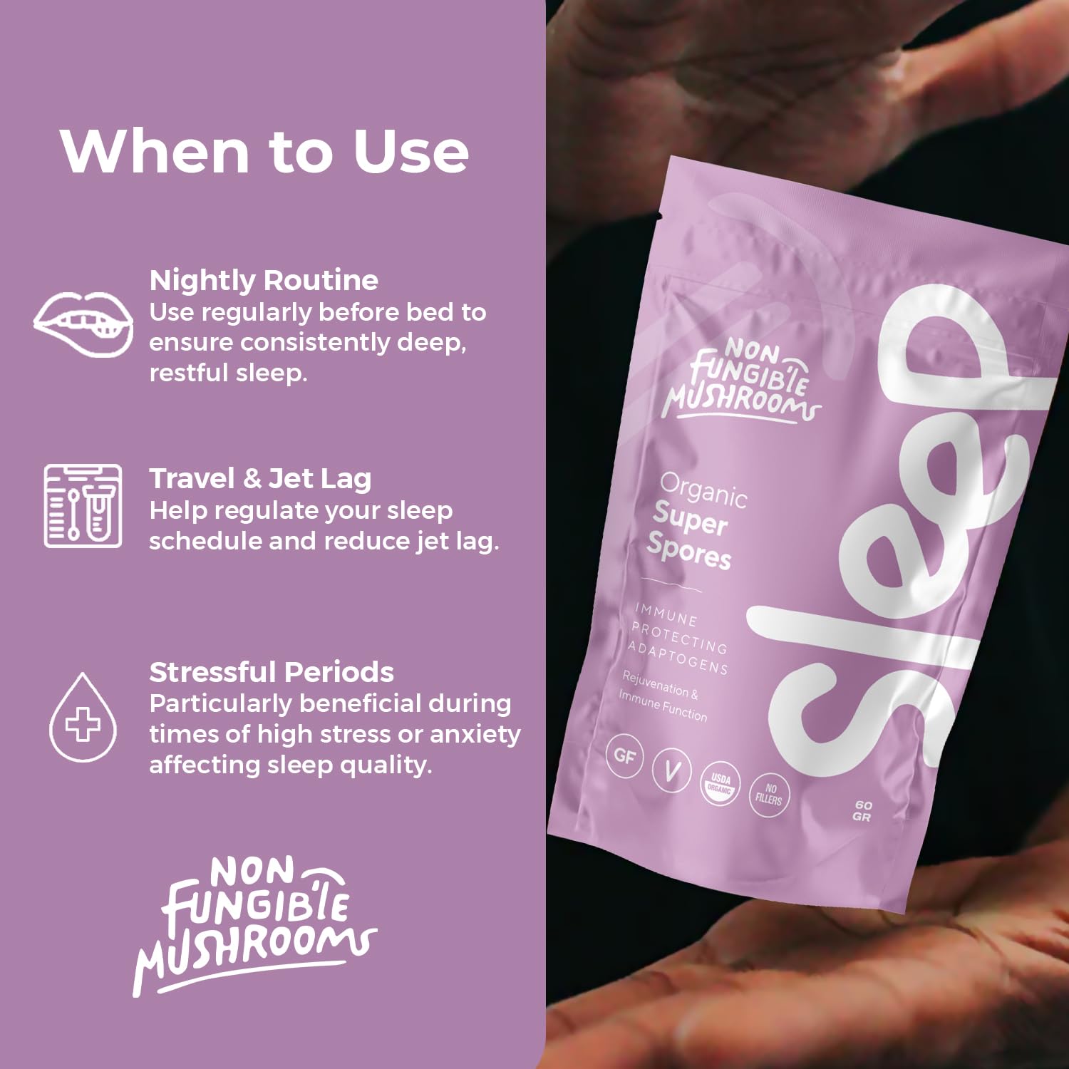 Clean-label packaging highlighting organic, filler-free formula.