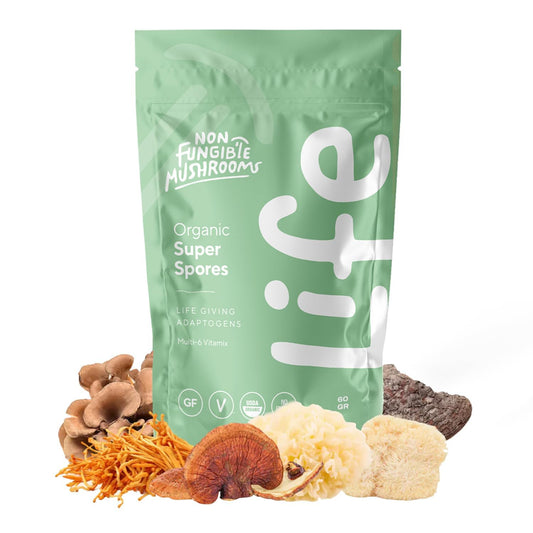 Life Daily powder pouch front showing label for daily wellness and energy support