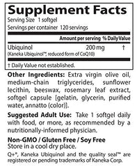 Non-GMO gluten-free soy-free badge alongside Doctor's Best ubiquinol 200 mg.