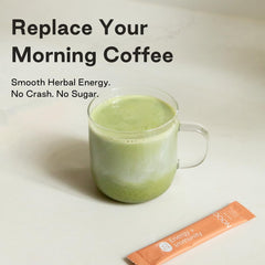 NOOCI Energy + Immunity sachet dissolving in water for a steady lift