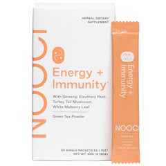 NOOCI Energy + Immunity sachets pack for a convenient daily energy option