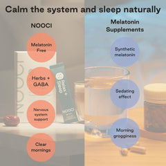 NOOCI Relax + Sleep powder on spoon for easy nightly preparation and calm