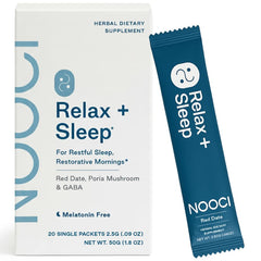 NOOCI Relax + Sleep red date flavor sachet ready for a calm evening ritual