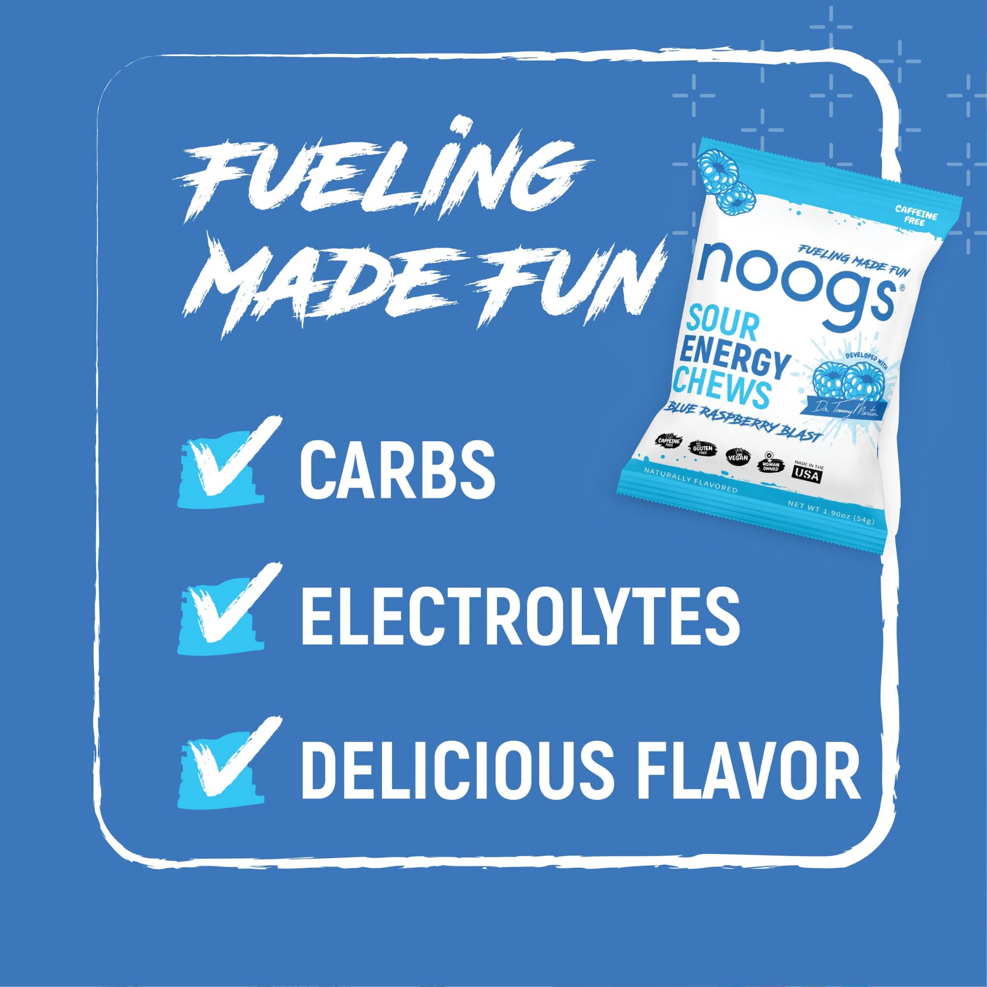 Noogs electrolyte gummies featured with 150 mg sodium and 50 mg potassium.