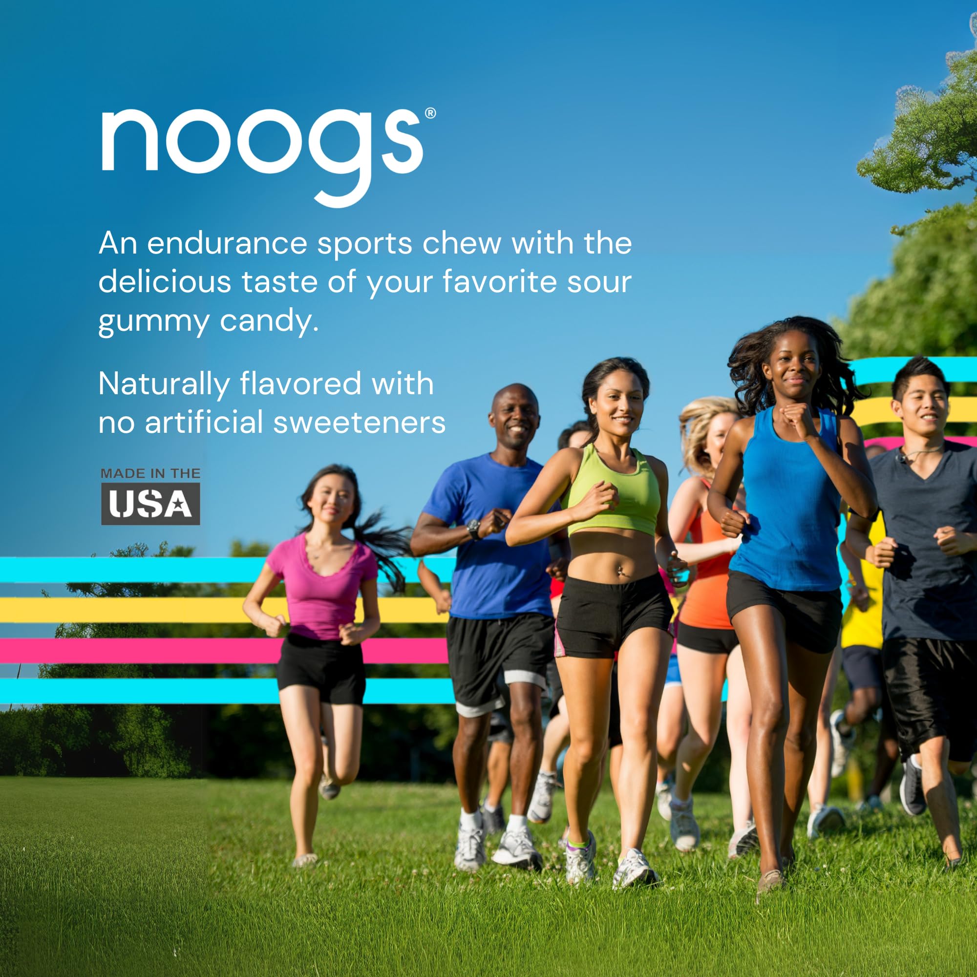 Noogs Sour Energy Chews pocket-size pack for easy travel mid-workout fueling.