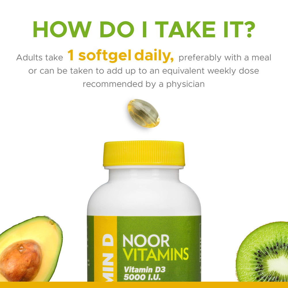 Noor D3 dosing option shows daily or weekly flexibility.