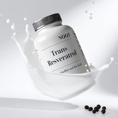 NOOT Trans Resveratrol bottle pour for easy daily intake.