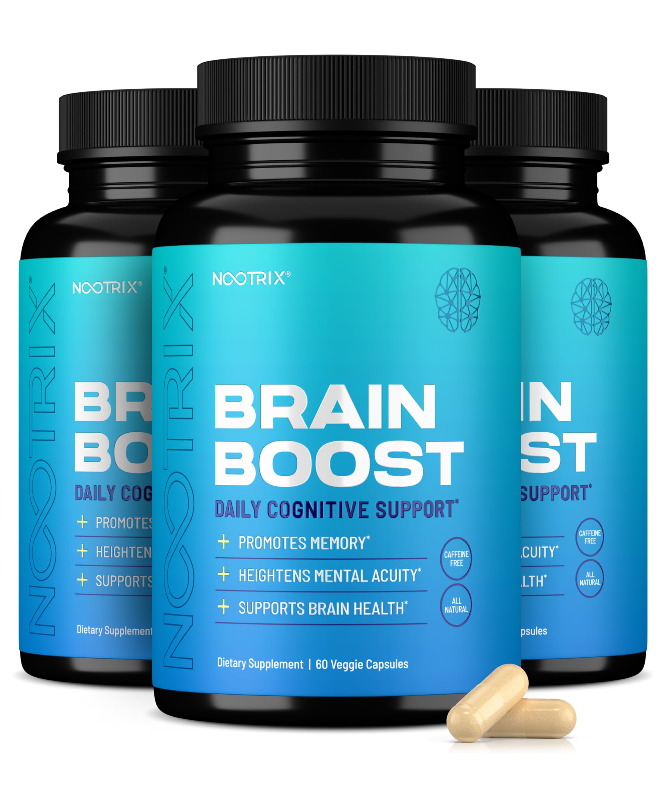 Nootrix Brain Boost capsules bottle supports daily focus and clarity