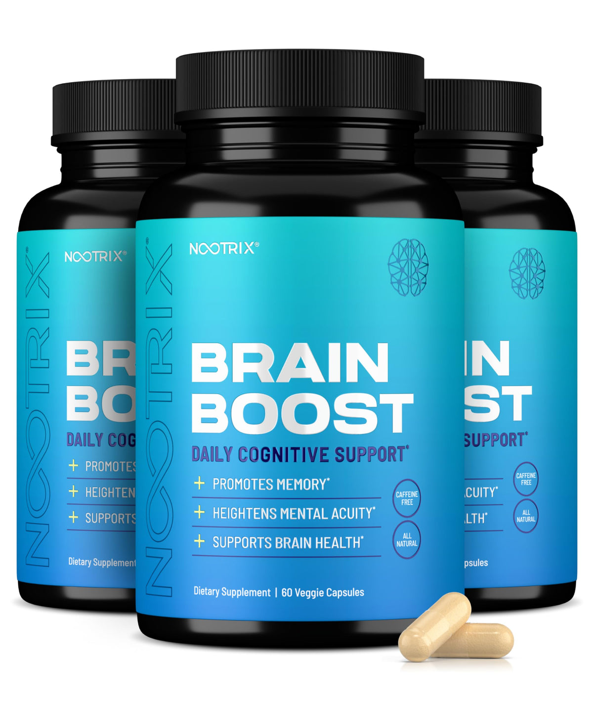 Nootrix Brain Boost capsules bottle supports daily focus and clarity