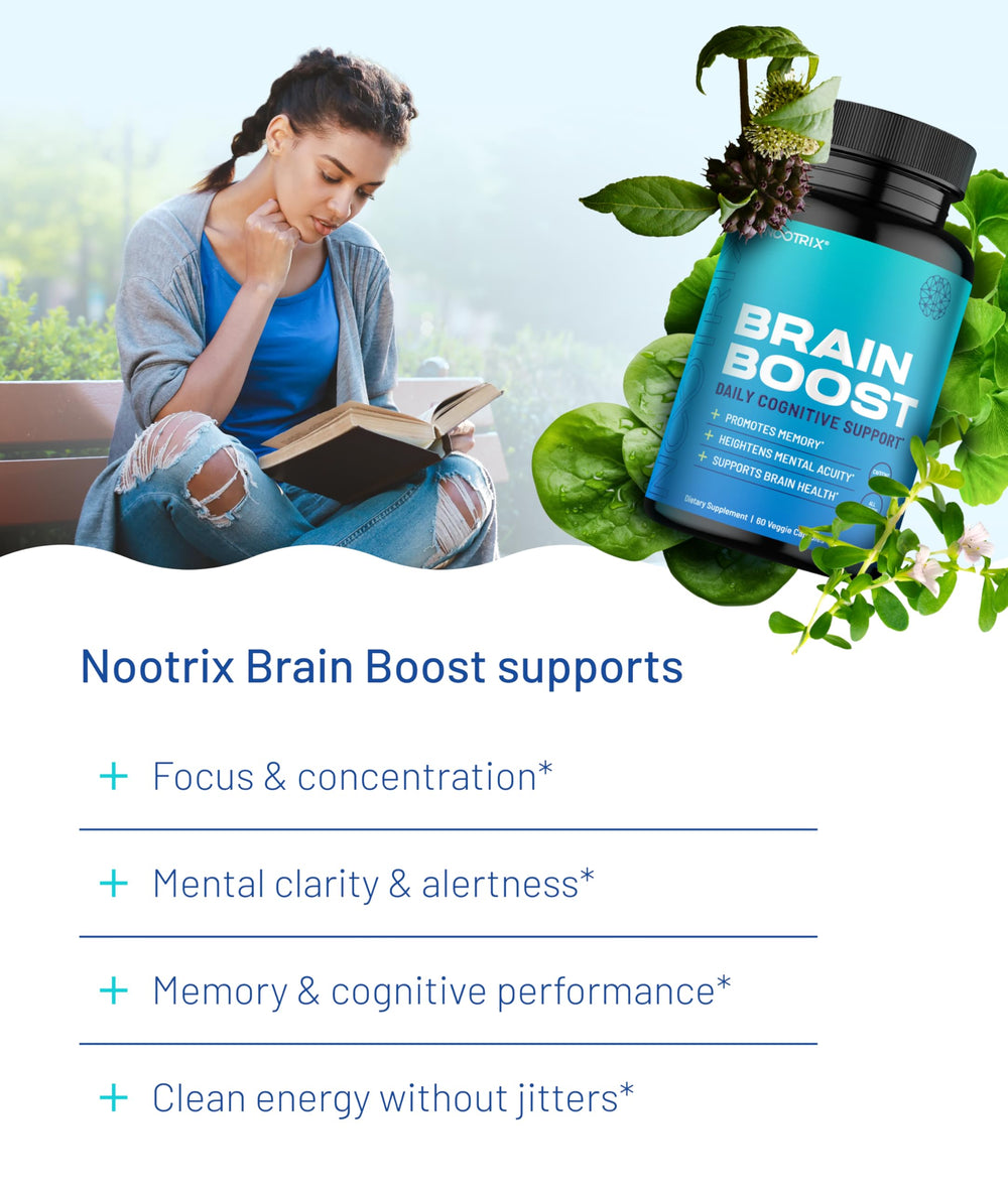 Nootrix Brain Boost ginkgo biloba leaves image emphasizes natural memory support