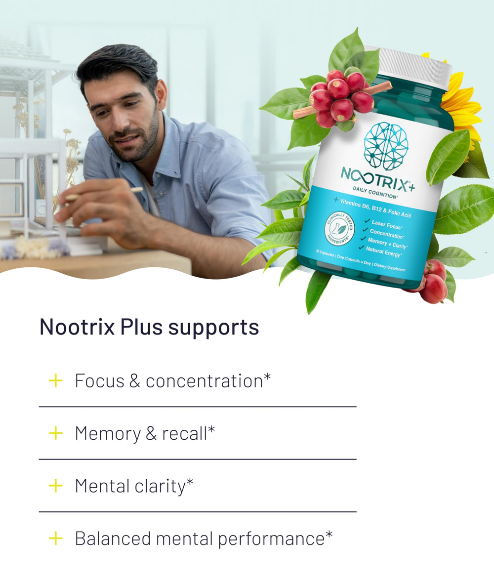 Ingredient list shows B vitamins and nootropics for energy.