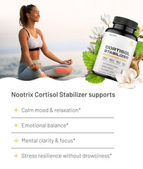 Nootrix Cortisol Manager label close-up showing key ingredients for calm support.